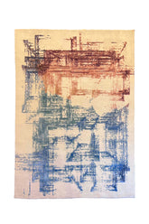 #6243-CLA-113 Modern multi color 60% bamboo silk & 40% wool